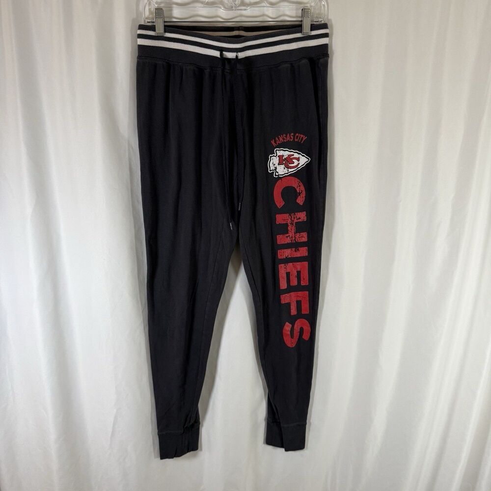 Kansas City Chiefs Joggers Women's Small Grey Pull On Drawstring Pocketless